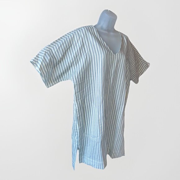 NEW LatteLove Linen Dress Women's Size Medium Relaxed Nautical Beach Vacation - Picture 2 of 13